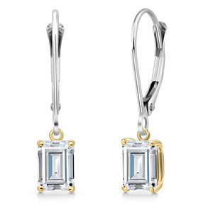 Earrings in 925 Sterling Silver and 10K Yellow Gold