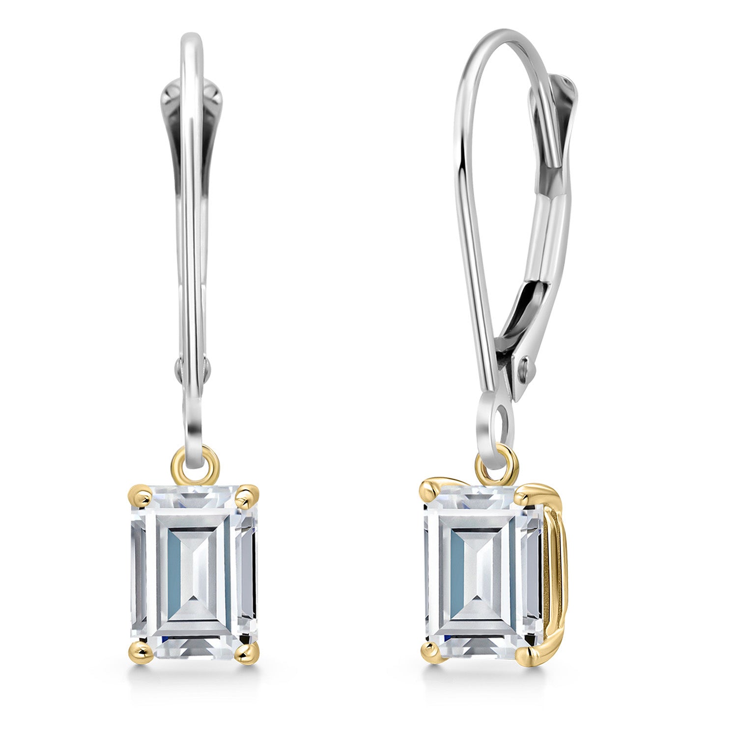 Earrings in 925 Sterling Silver and 10K Yellow Gold