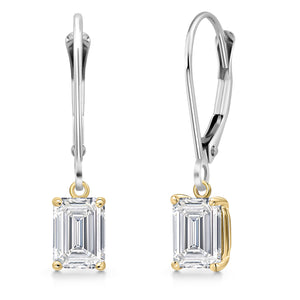 Earrings in 925 Sterling Silver and 10K Yellow Gold