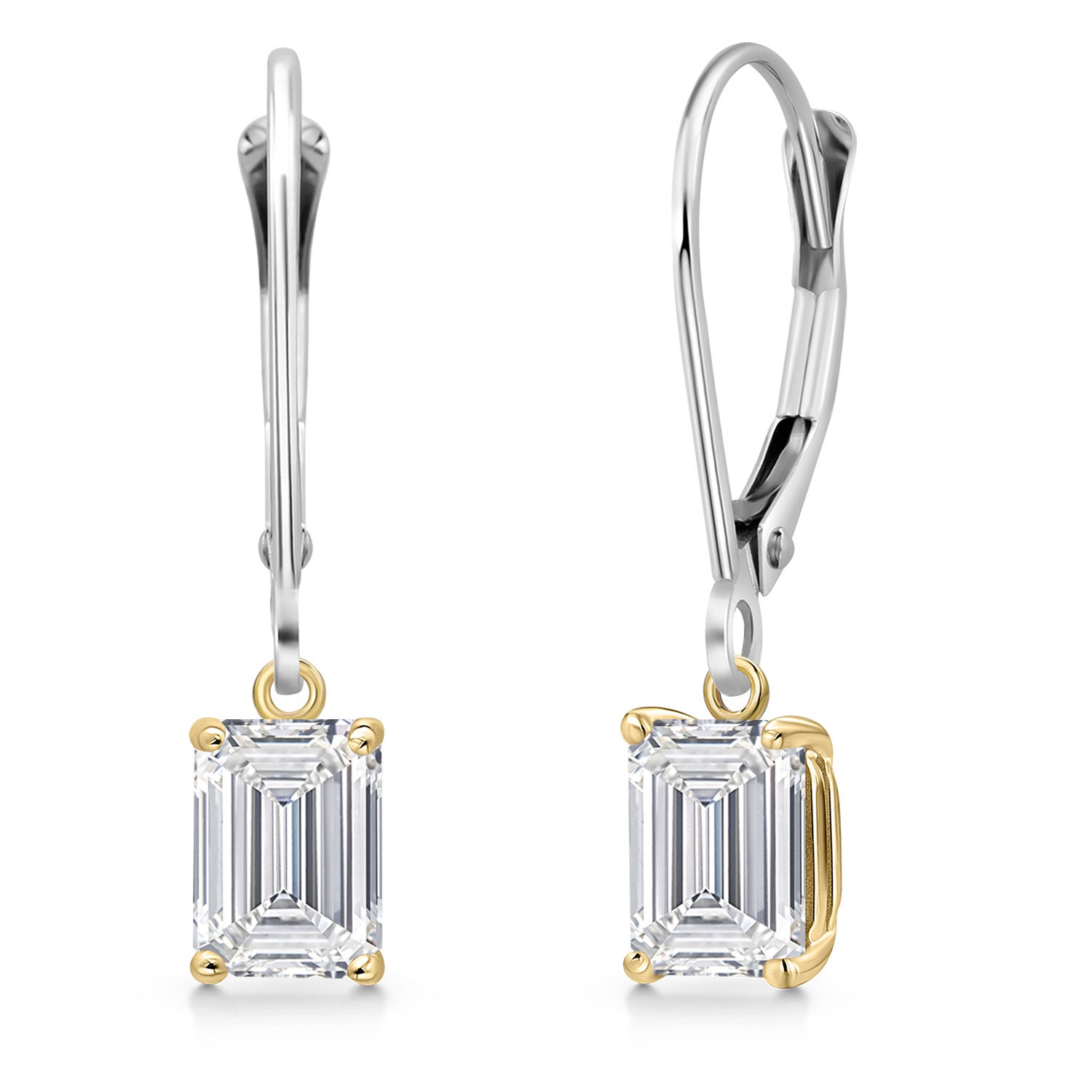 Earrings in 925 Sterling Silver and 10K Yellow Gold