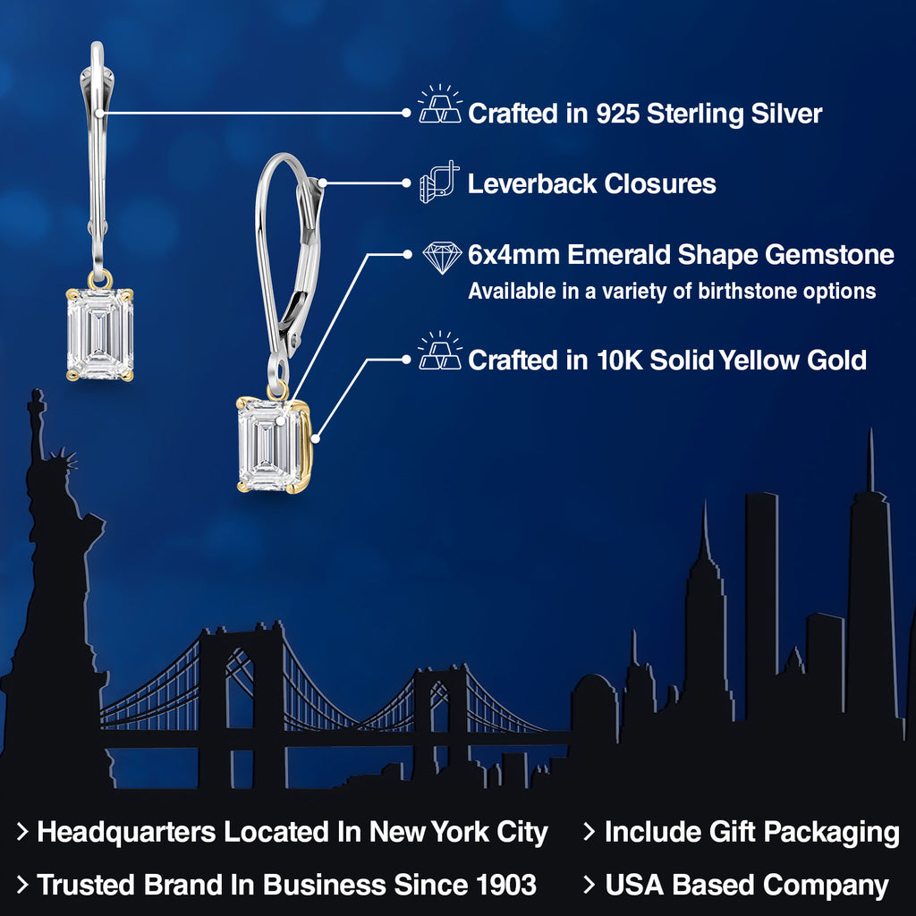 Earrings in 925 Sterling Silver and 10K Yellow Gold
