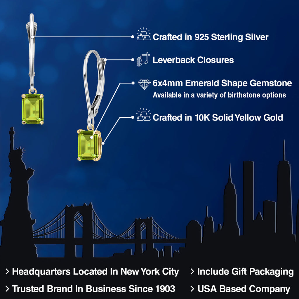 Earrings in 925 Sterling Silver and 10K Yellow Gold