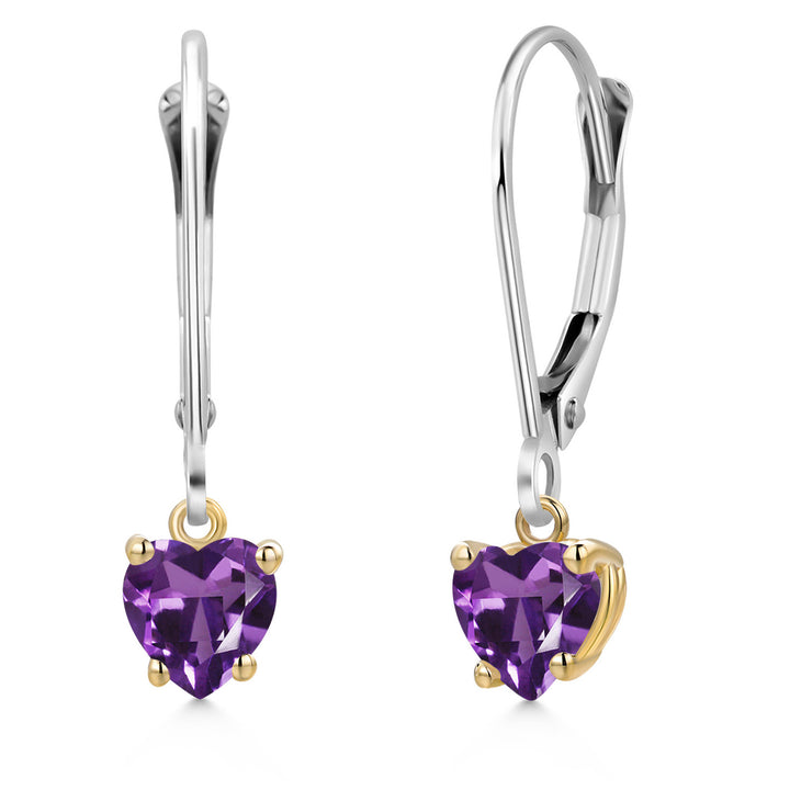 Earrings in 925 Sterling Silver and 10K Yellow Gold