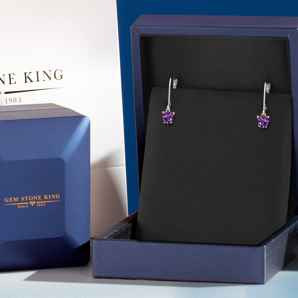Earrings in 925 Sterling Silver and 10K Yellow Gold