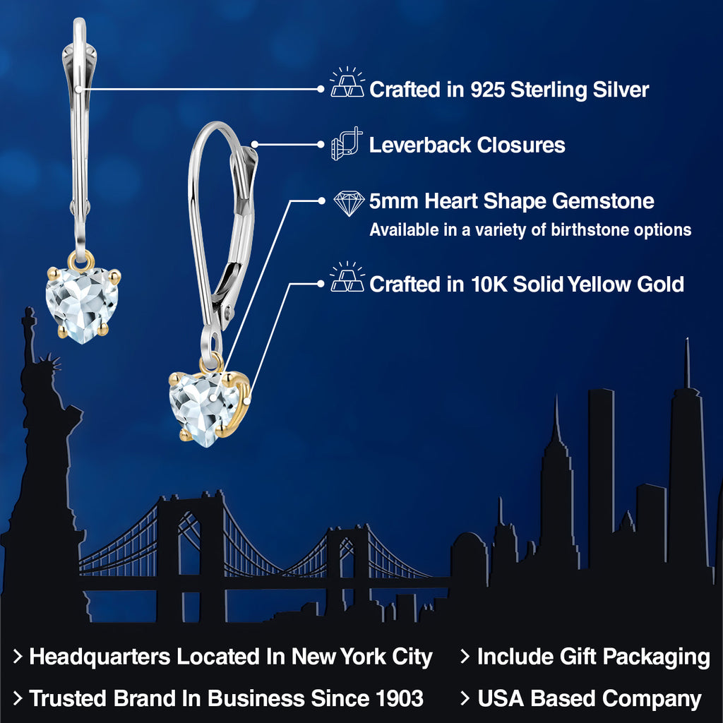 Earrings in 925 Sterling Silver and 10K Yellow Gold