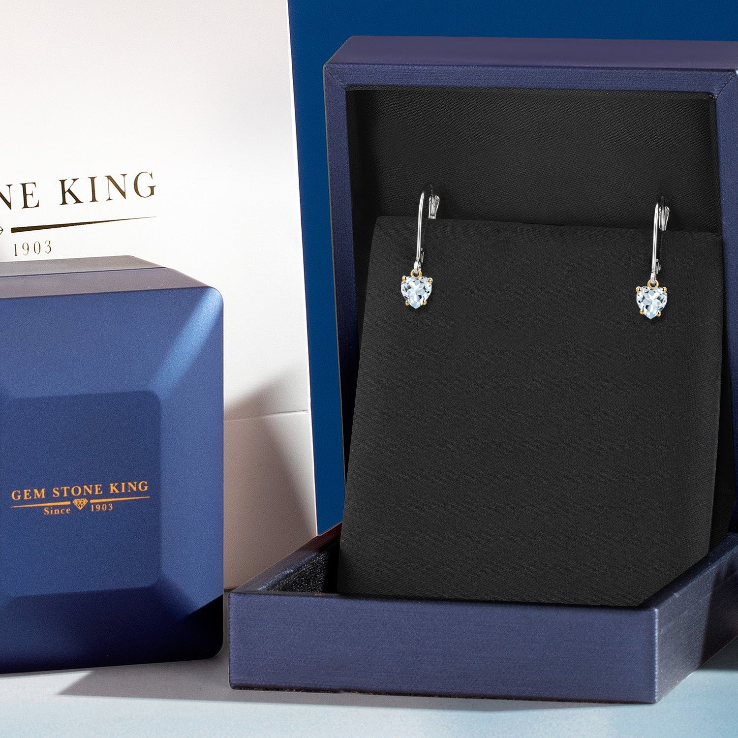 Earrings in 925 Sterling Silver and 10K Yellow Gold