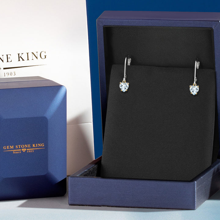 Earrings in 925 Sterling Silver and 10K Yellow Gold