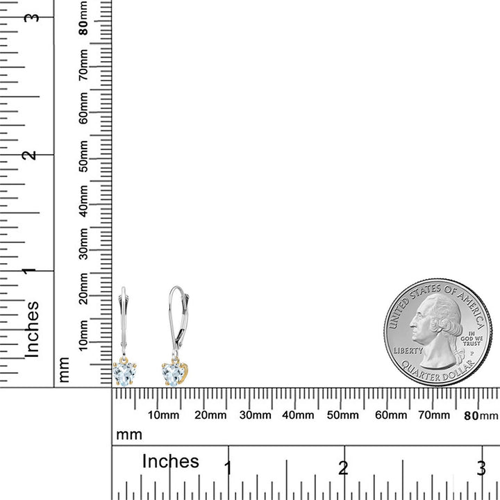 Earrings in 925 Sterling Silver and 10K Yellow Gold