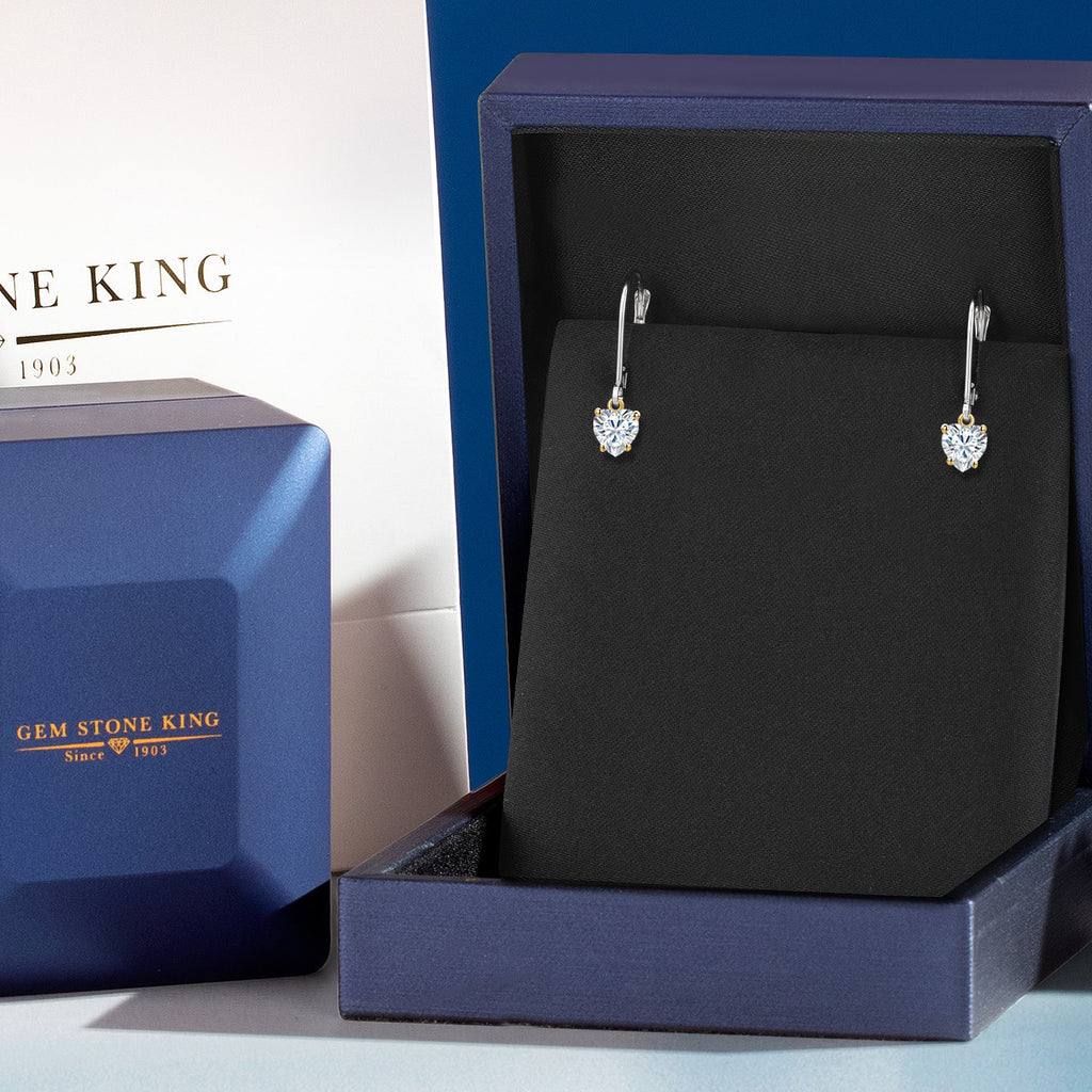 Earrings in 925 Sterling Silver and 10K Yellow Gold