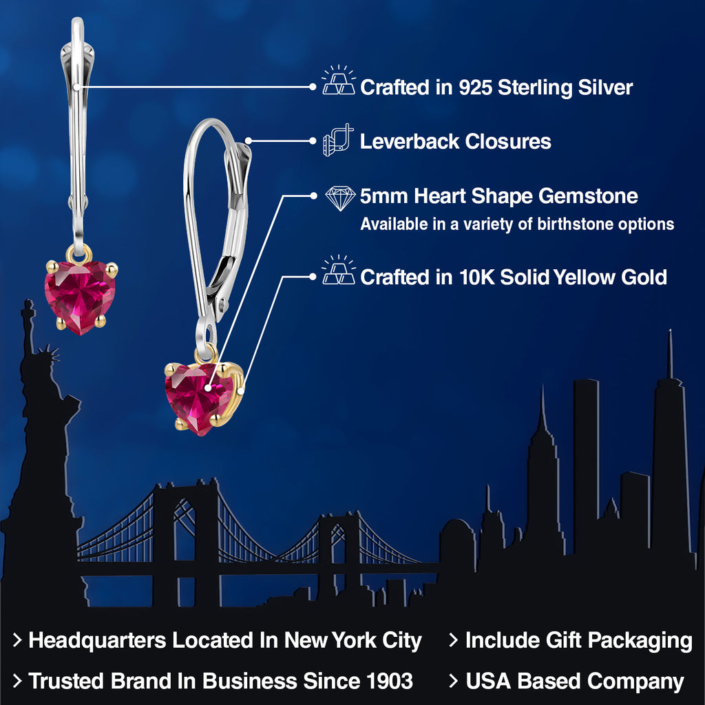 Earrings in 925 Sterling Silver and 10K Yellow Gold
