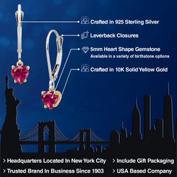 Earrings in 925 Sterling Silver and 10K Yellow Gold