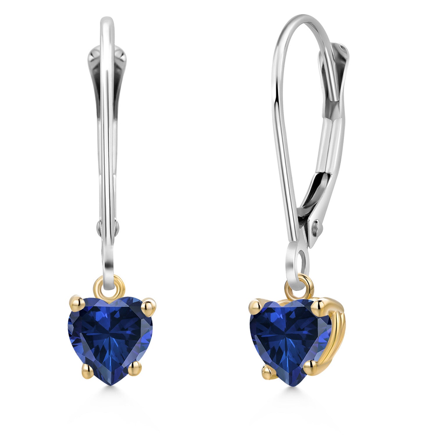 Earrings in 925 Sterling Silver and 10K Yellow Gold