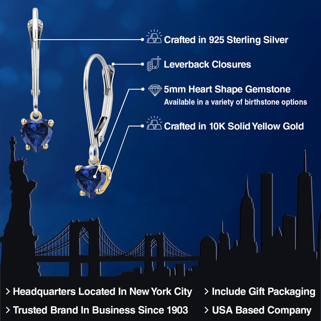 Earrings in 925 Sterling Silver and 10K Yellow Gold