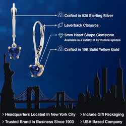 Earrings in 925 Sterling Silver and 10K Yellow Gold