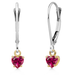 Earrings in 925 Sterling Silver and 10K Yellow Gold