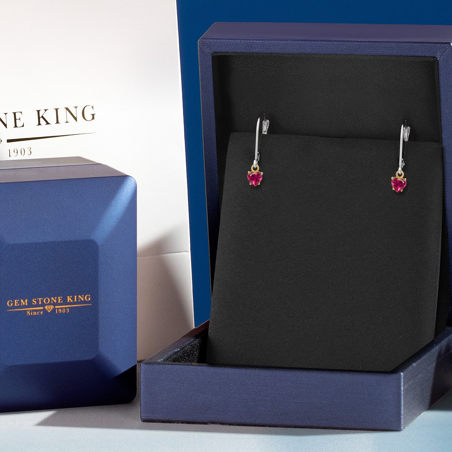 Earrings in 925 Sterling Silver and 10K Yellow Gold