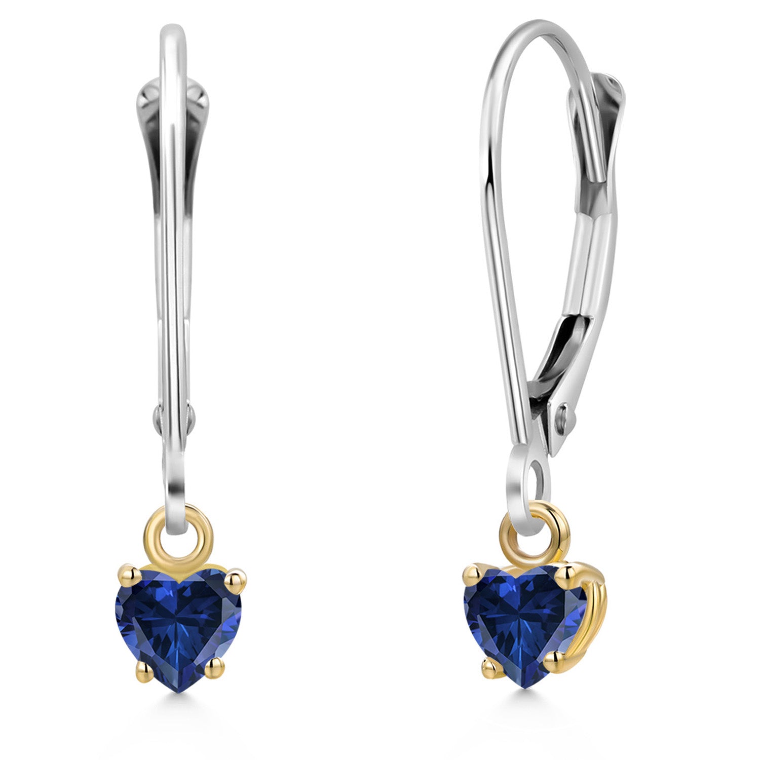 Earrings in 925 Sterling Silver and 10K Yellow Gold