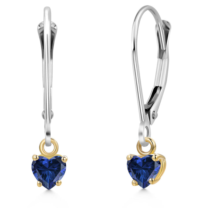 Earrings in 925 Sterling Silver and 10K Yellow Gold