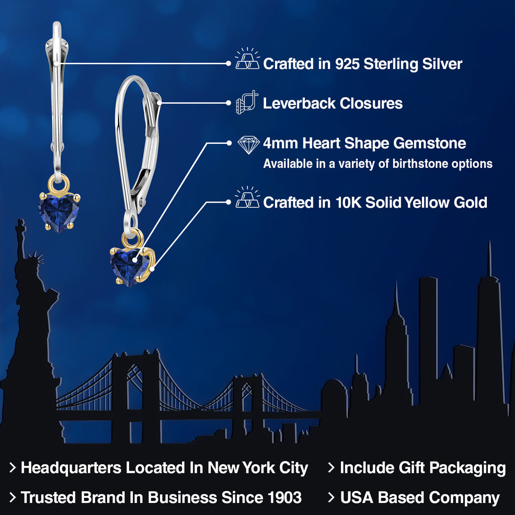 Earrings in 925 Sterling Silver and 10K Yellow Gold