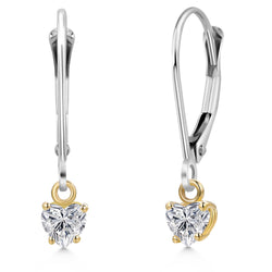Earrings in 925 Sterling Silver and 10K Yellow Gold