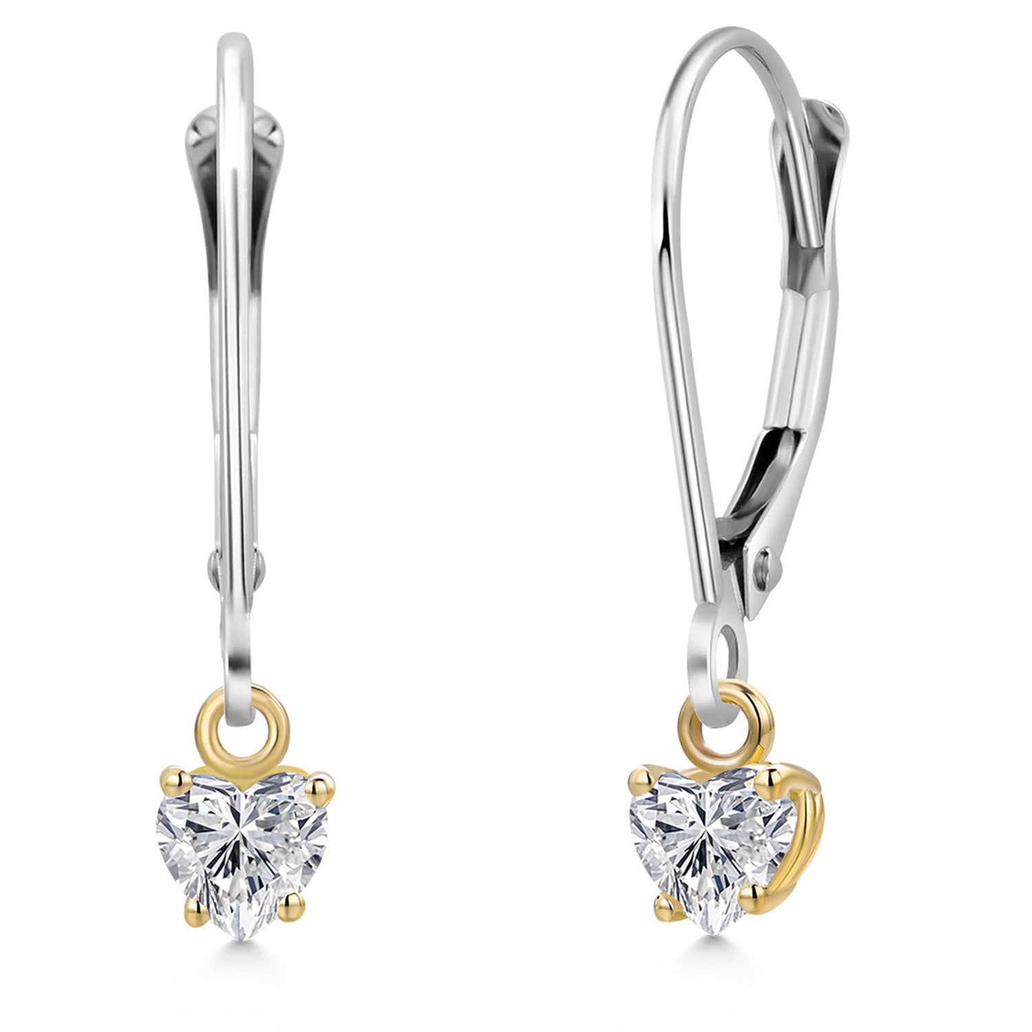 Earrings in 925 Sterling Silver and 10K Yellow Gold