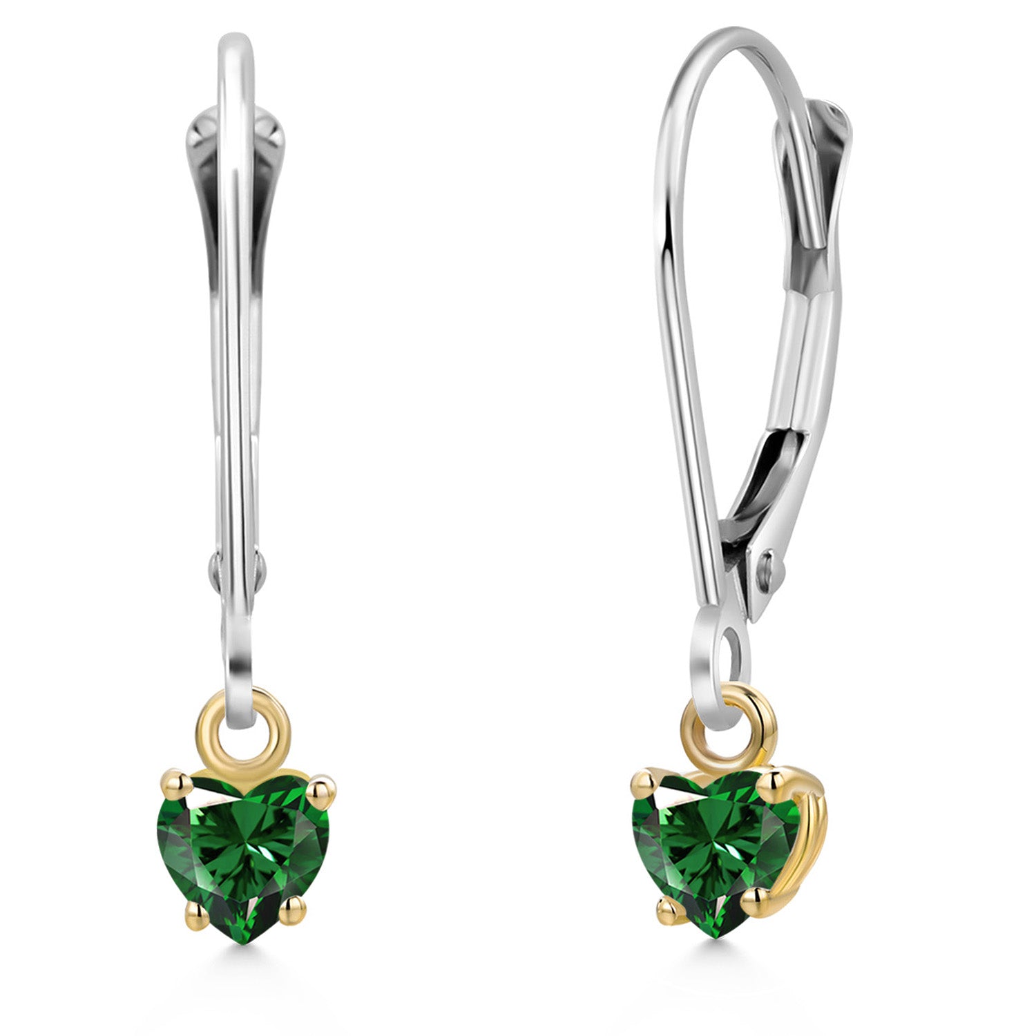 Earrings in 925 Sterling Silver and 10K Yellow Gold