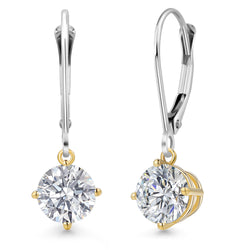 Earrings in 925 Sterling Silver and 10K Yellow Gold
