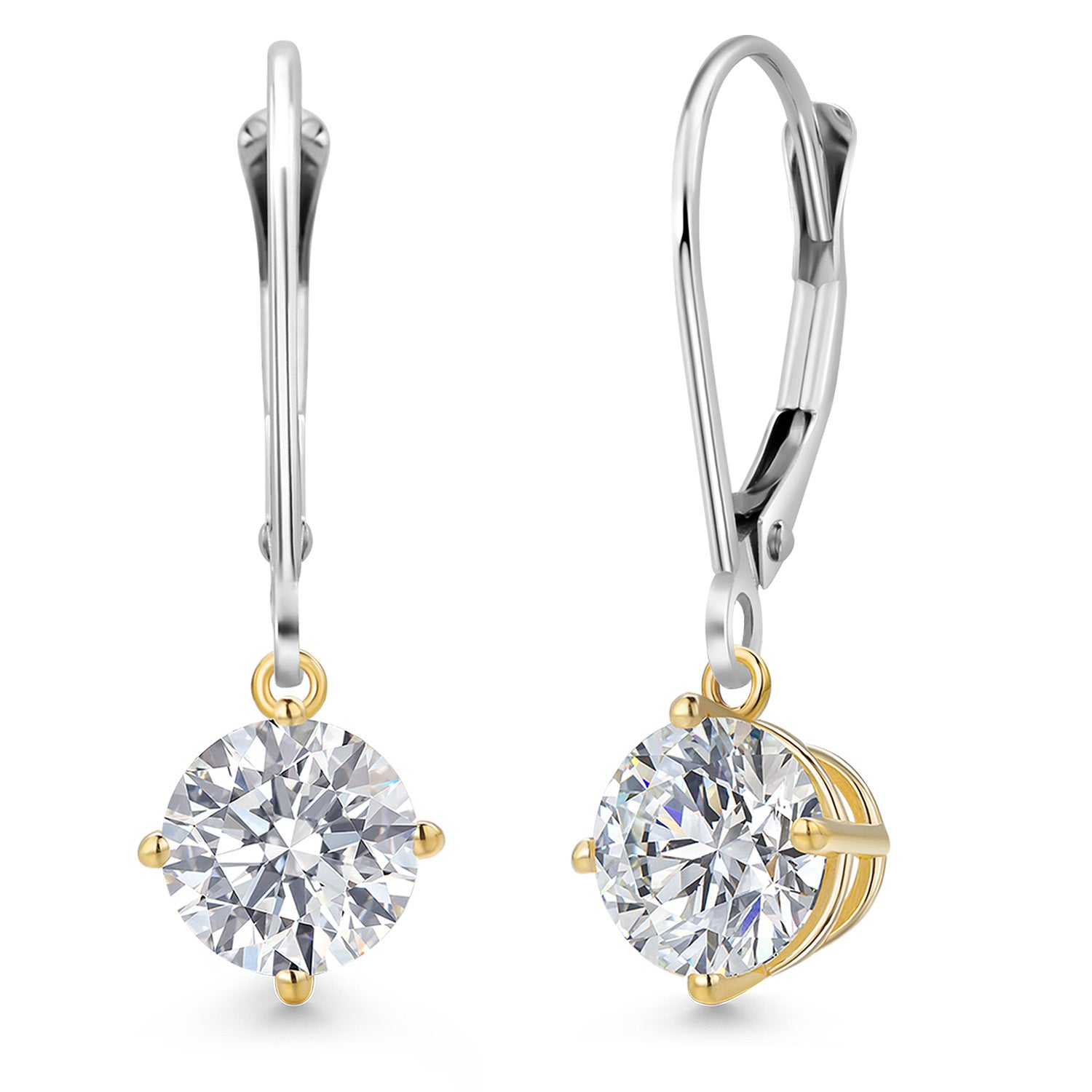 Earrings in 925 Sterling Silver and 10K Yellow Gold