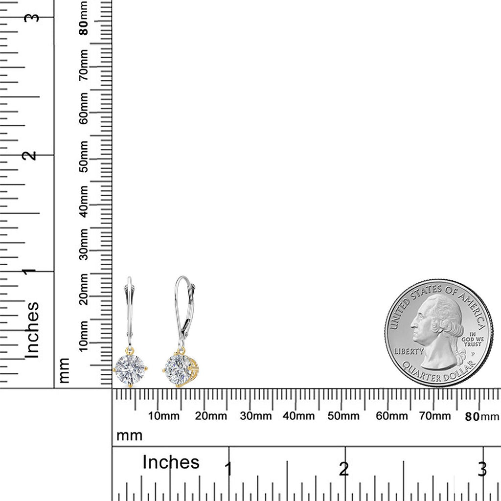 Earrings in 925 Sterling Silver and 10K Yellow Gold