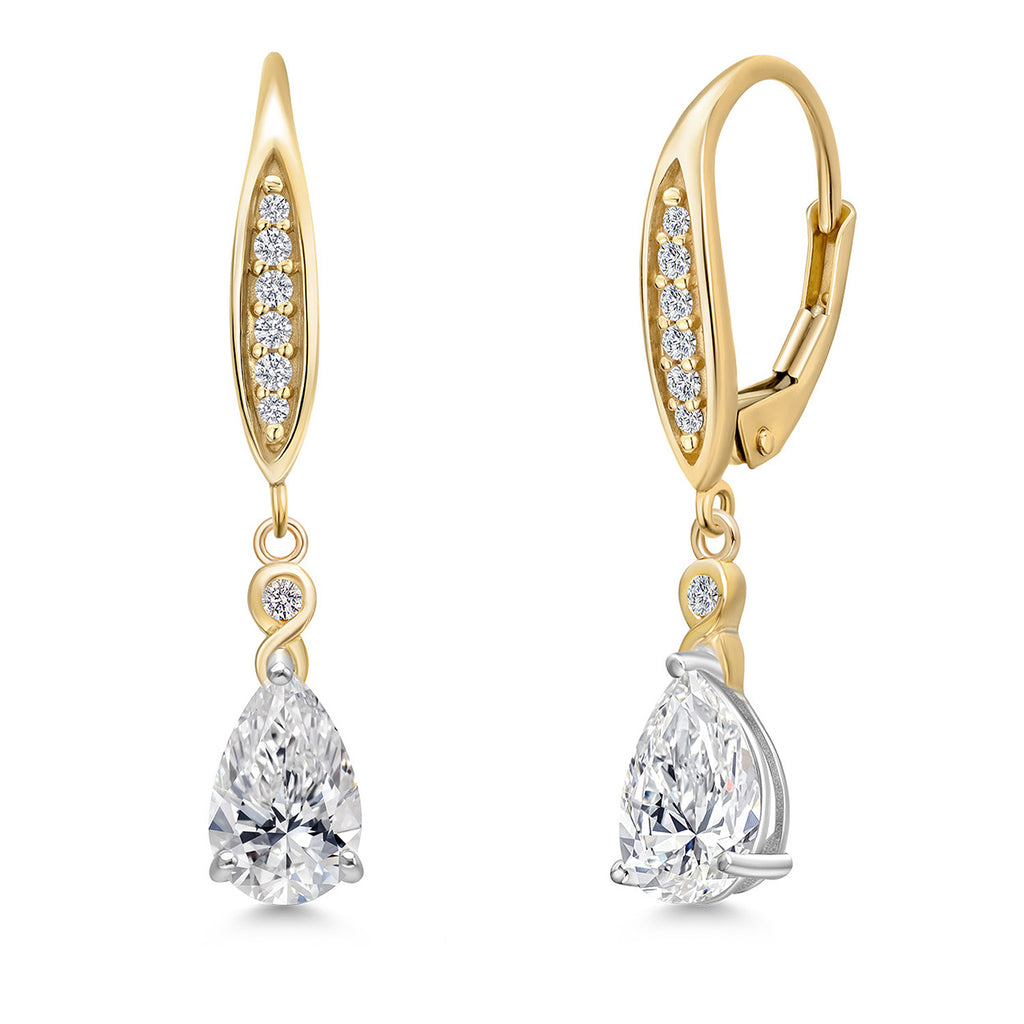 Earrings in 925 Sterling Silver and 10K Yellow Gold