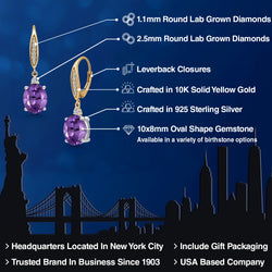Earrings in 925 Sterling Silver and 10K Yellow Gold