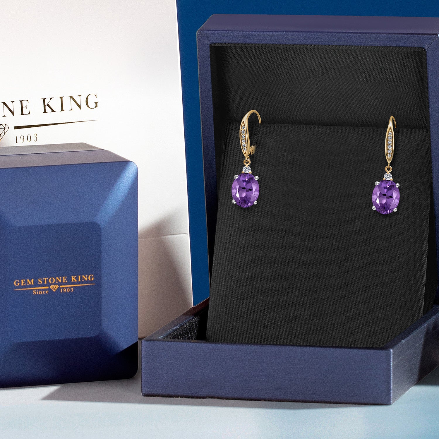 Earrings in 925 Sterling Silver and 10K Yellow Gold