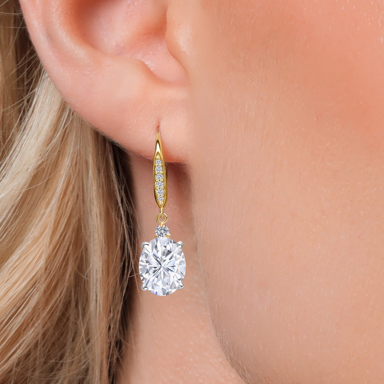 Earrings in 925 Sterling Silver and 10K Yellow Gold
