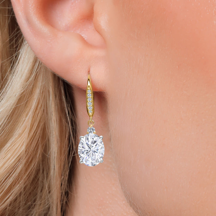 Earrings in 925 Sterling Silver and 10K Yellow Gold