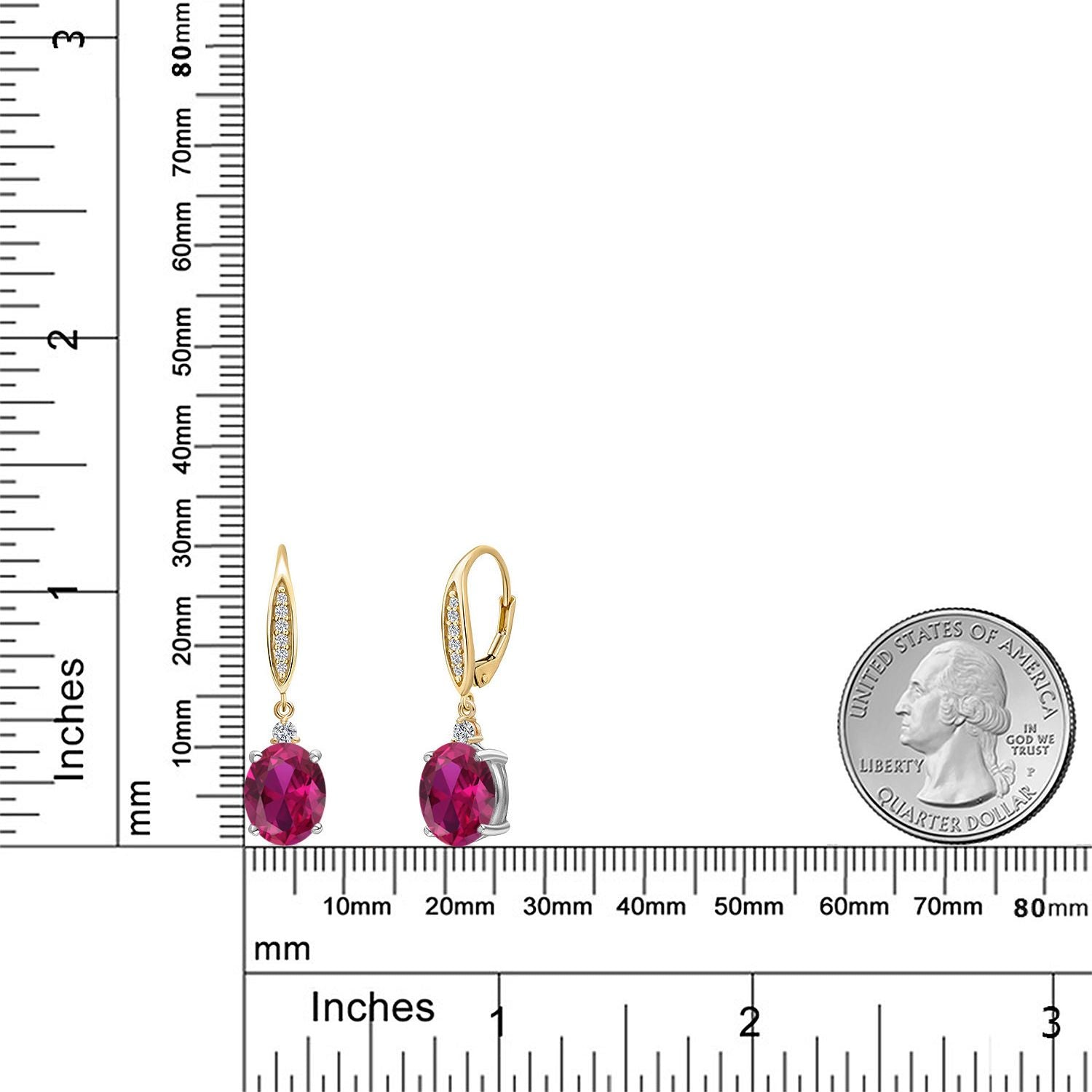 Earrings in 925 Sterling Silver and 10K Yellow Gold