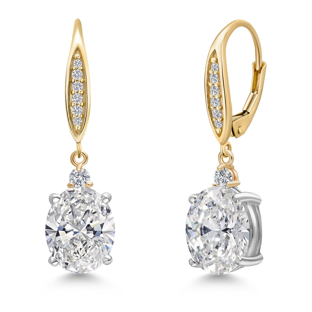 Earrings in 925 Sterling Silver and 10K Yellow Gold