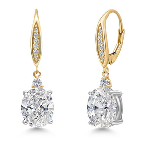 Earrings in 925 Sterling Silver and 10K Yellow Gold