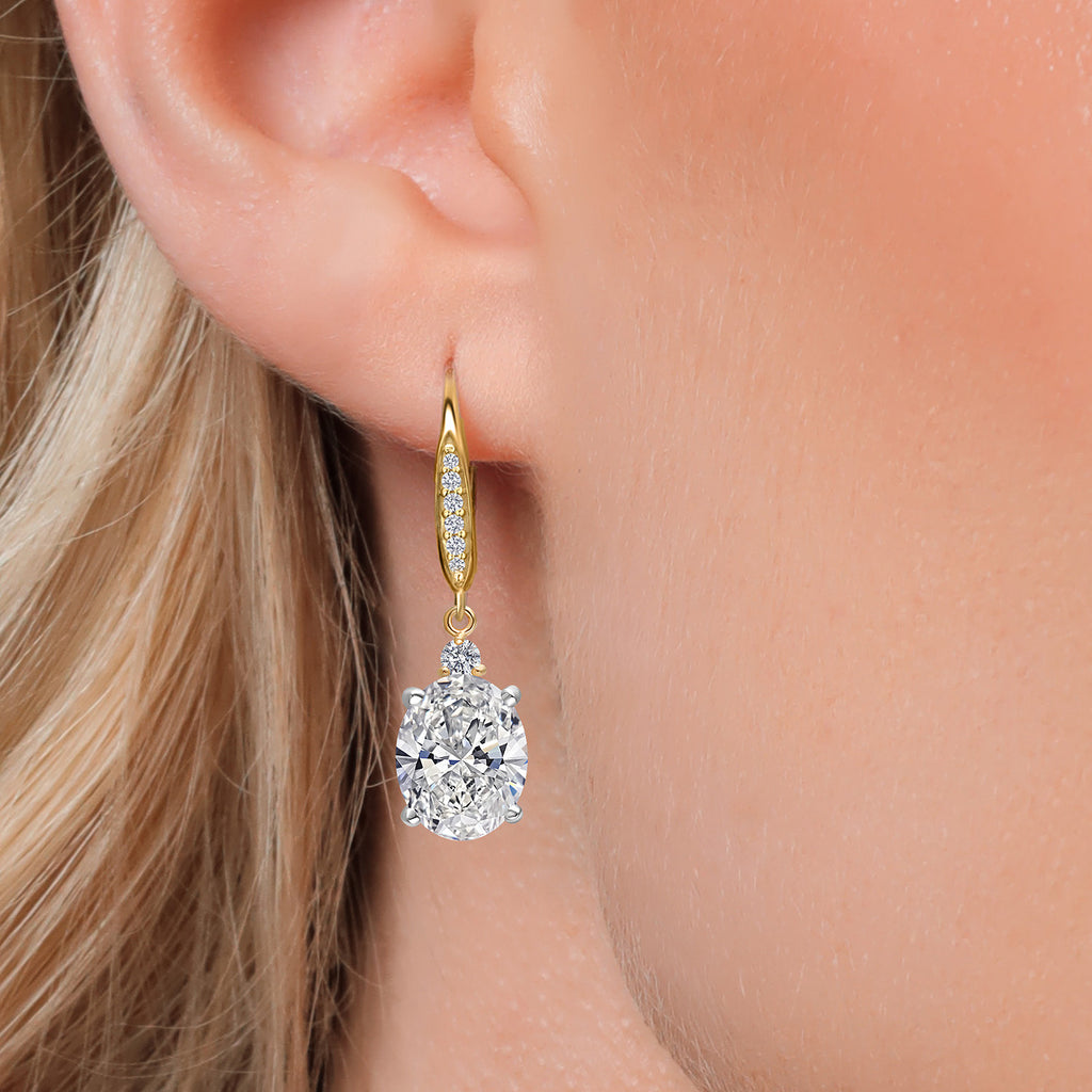 Earrings in 925 Sterling Silver and 10K Yellow Gold