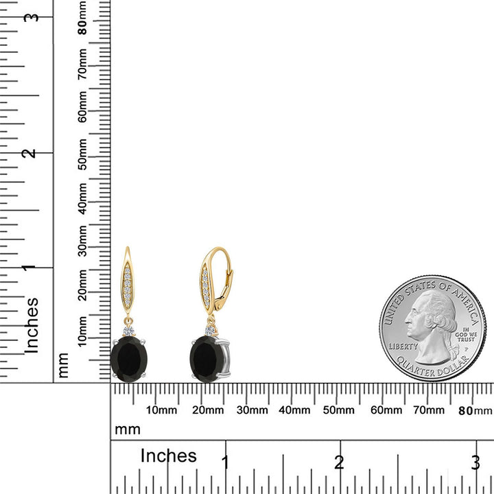 Earrings in 925 Sterling Silver and 10K Yellow Gold