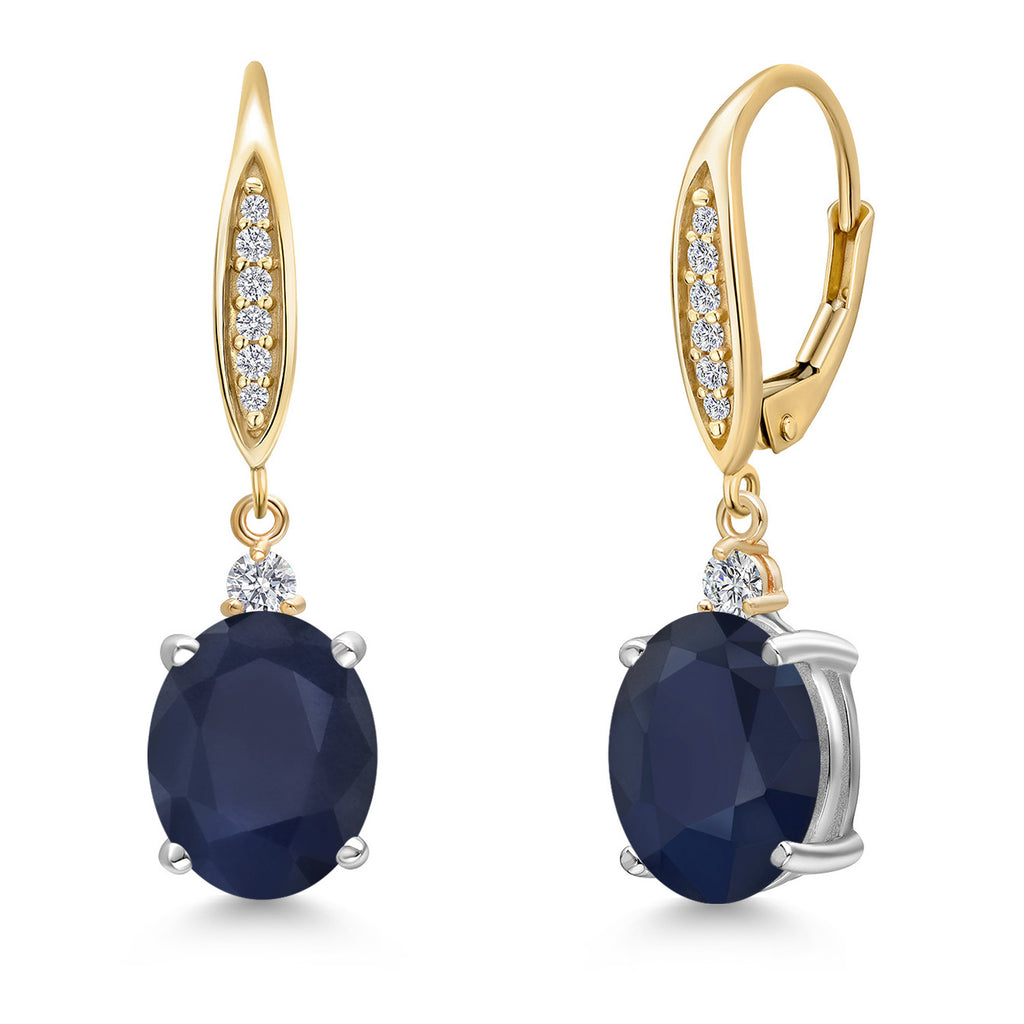 Earrings in 925 Sterling Silver and 10K Yellow Gold