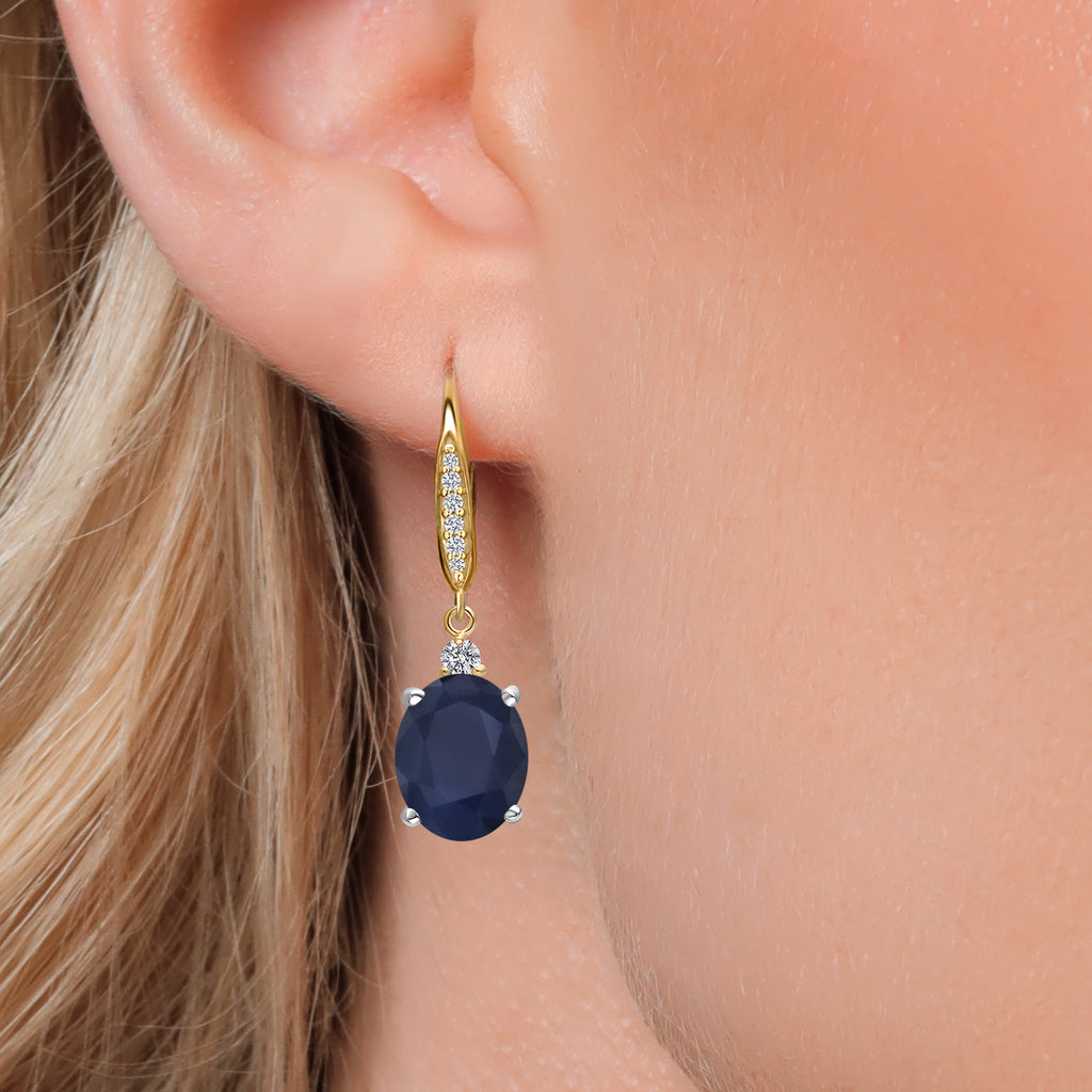 Earrings in 925 Sterling Silver and 10K Yellow Gold