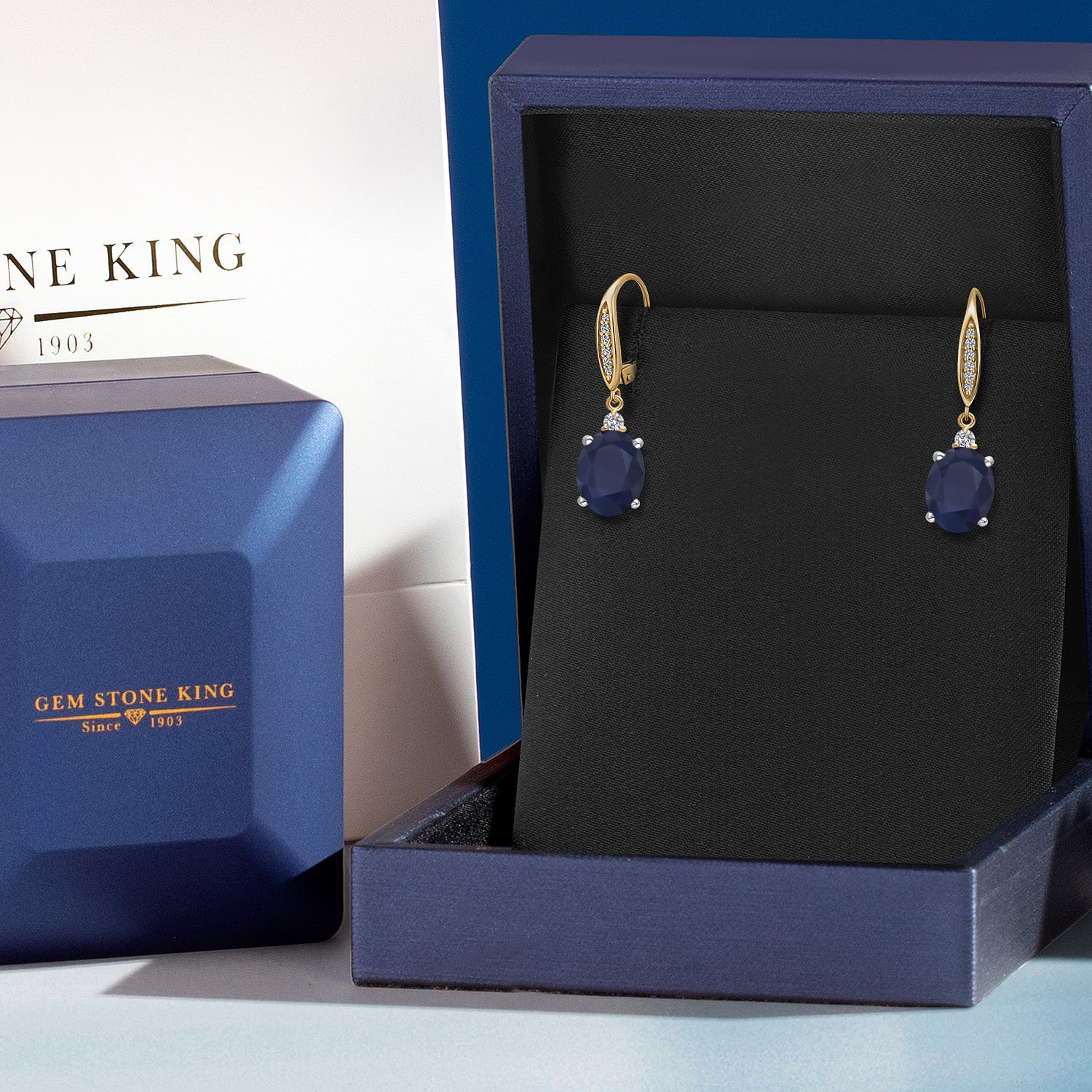 Earrings in 925 Sterling Silver and 10K Yellow Gold