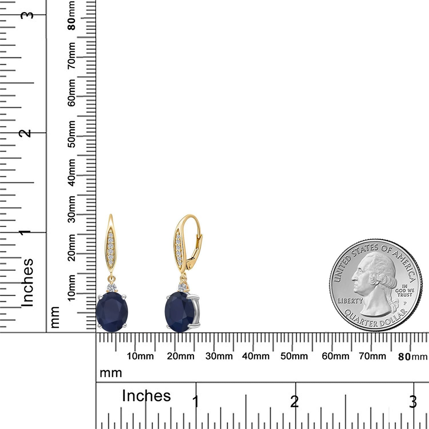 Earrings in 925 Sterling Silver and 10K Yellow Gold