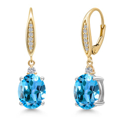 Earrings in 925 Sterling Silver and 10K Yellow Gold