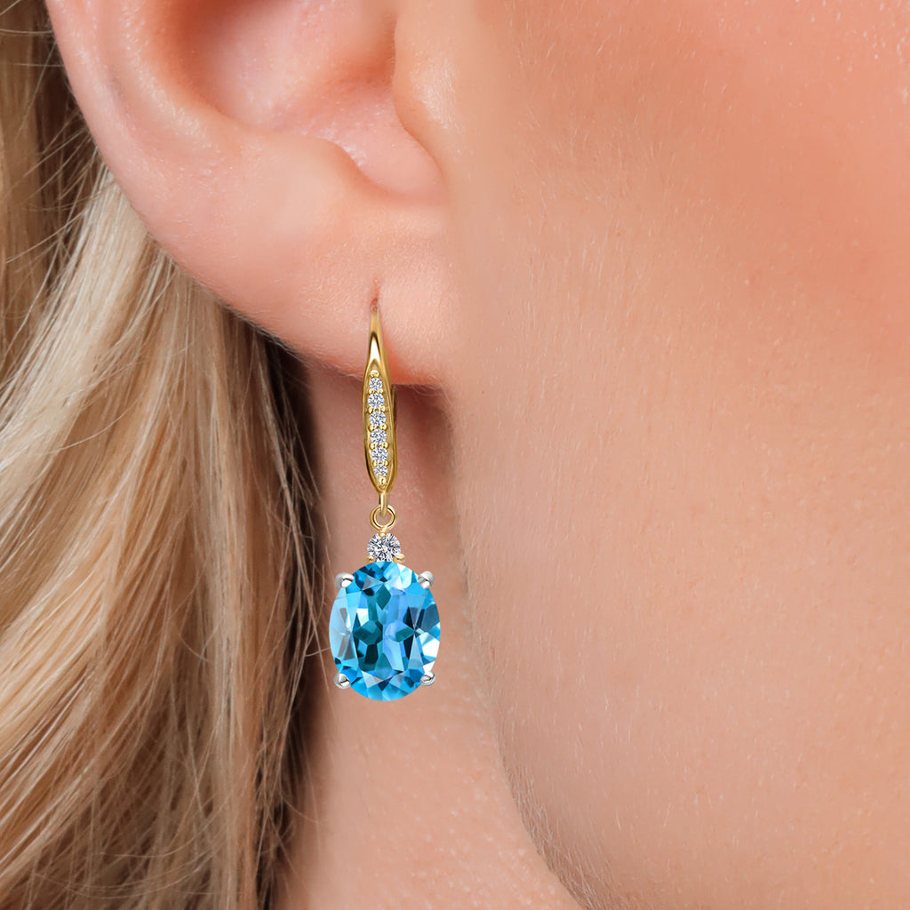 Earrings in 925 Sterling Silver and 10K Yellow Gold