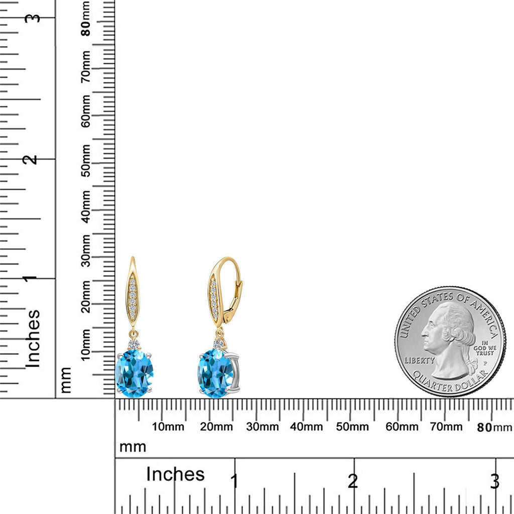 Earrings in 925 Sterling Silver and 10K Yellow Gold