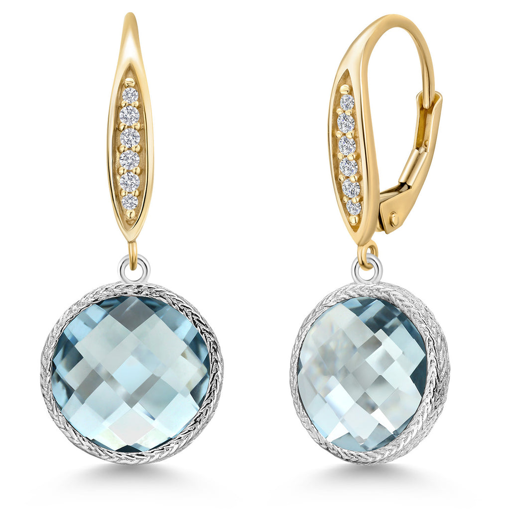 Earrings in 925 Sterling Silver and 10K Yellow Gold