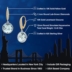Earrings in 925 Sterling Silver and 10K Yellow Gold