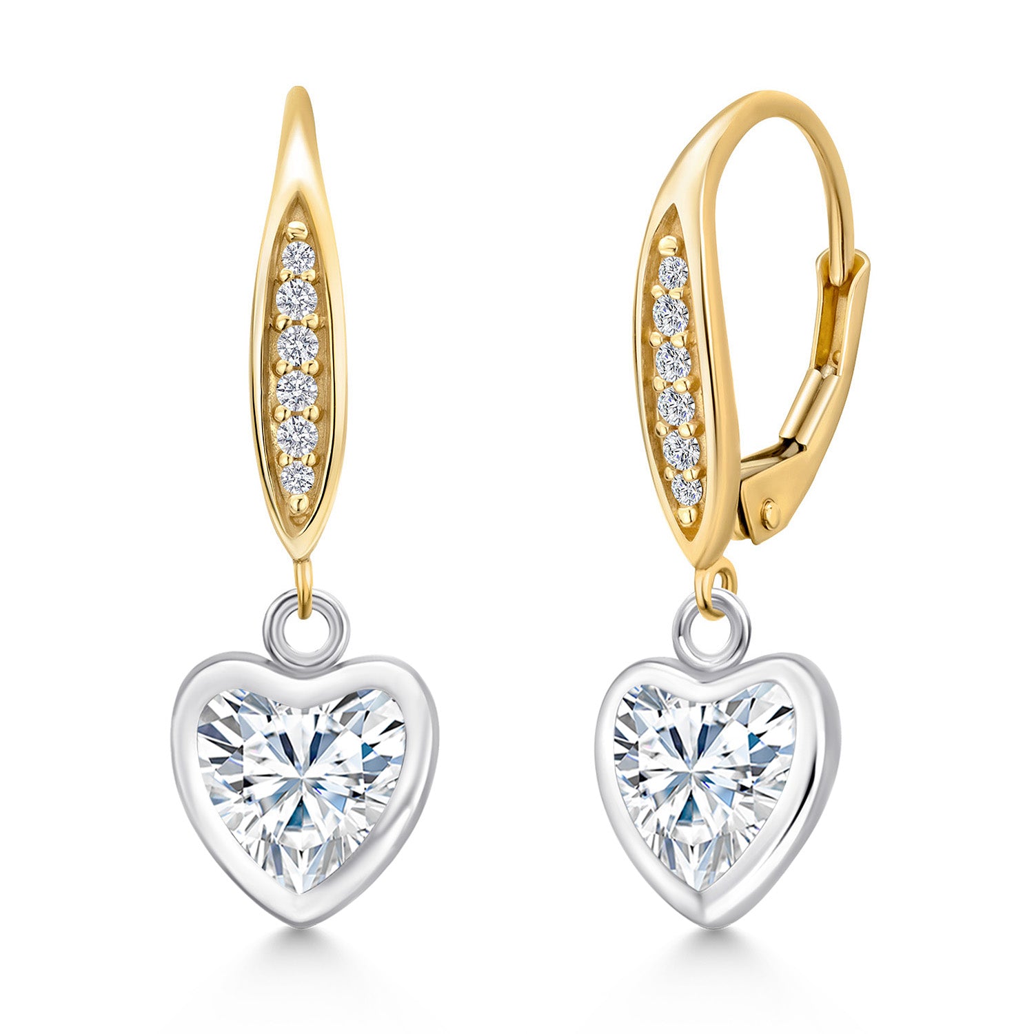 Earrings in 925 Sterling Silver and 10K Yellow Gold