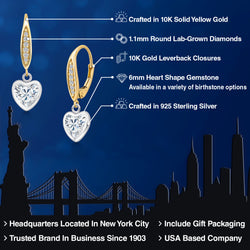 Earrings in 925 Sterling Silver and 10K Yellow Gold